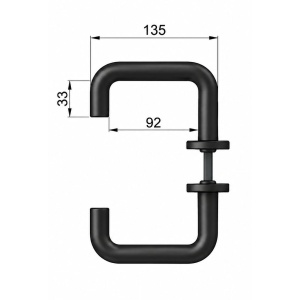 Set maner (int + ext) PVC negru pentru usi tehnice 40 mm grosime Model 103