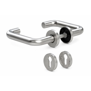 Set maner (int + ext) INOX pentru usi tehnice 40 mm grosime Model 102