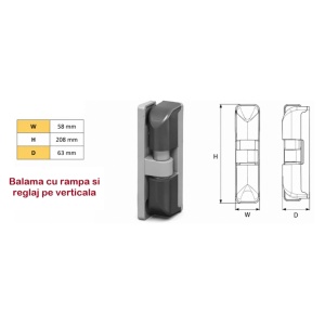Balama cu rampa pentru usi frigorifice 101 - Img 2