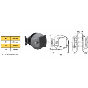 Maner / Inchizator tip clapeta pentru usi frigorifice 90 mm grosime - Img 3