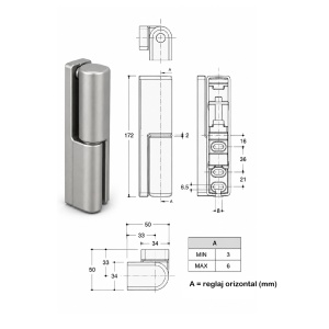 Balamale INOX pentru usi frigorifice 301 - Img 2