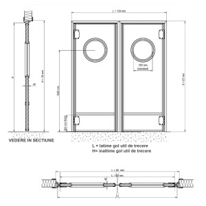 Usa batanta cu revenire tip FLIP - FLAP cu finisaj INOX rozetat model DV40 - Img 3