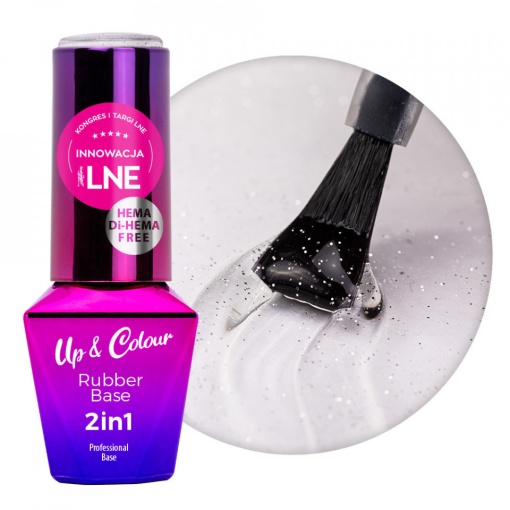 Rubber Base 2w1 Up&Colour MollyLac Frozen Hemma free TPO free 10g Nr 2 - baza cu sclipici