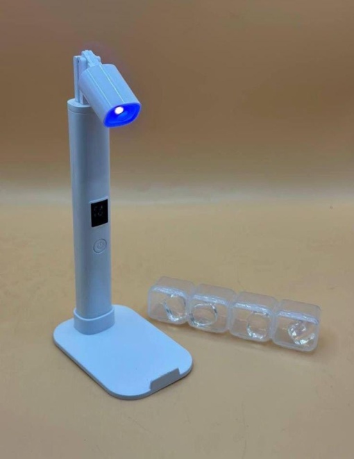 Lampă-lanterna UV/Led pentru unghii pe un suport + ștampile din silicon 4 pcs