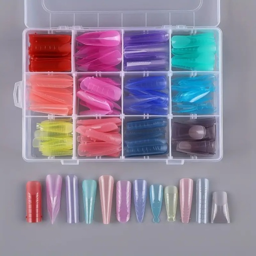 Smart Tips Mix 288 bucati top forme reutilizabile - 12 tipuri - colorate