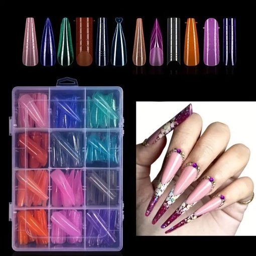 Smart Tips Mix 288 bucati top forme reutilizabile - 12 tipuri - colorate #2