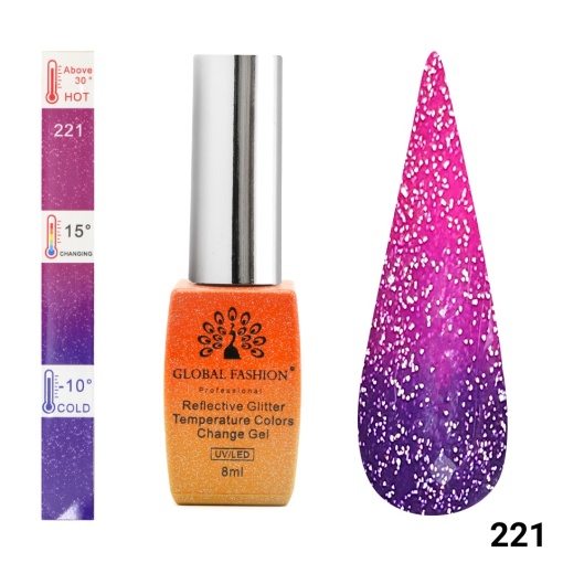 Ojă semipermanentă Temperature Color Change Disco 221 - TPO Free