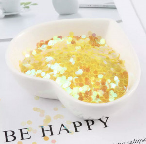 Glitter Bomb yellow hexagon - Img 1