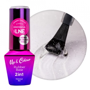 Rubber Base 2w1 Up&Colour MollyLac Frozen Hemma free TPO free 10g Nr 2 - baza cu sclipici - Img 1