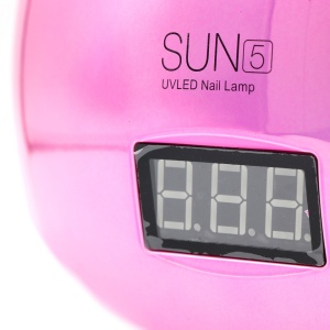 Lampa LED SUN 5 cu afisaj digital - 48 W - PINK HOLO - Img 5