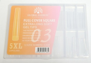 Set 120 bucati tipsuri dizolvabile - soft gel, 12 marimi, 5XL extra-lung, patrat, Nr. 03 - Img 2