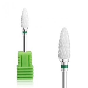 Cap de freza (Bit) conic, din ceramica, pentru gel, duritate medie, verde