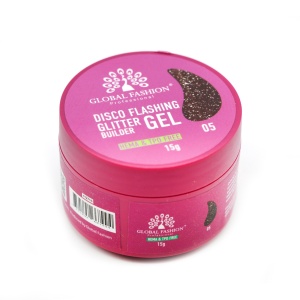 Gel pentru conctructie 15 gr, Disco Flashing Glitter Builder Gel 05