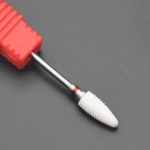 Cap de freza (Bit) conic, din ceramica, pentru gel, duritate medie, rosu