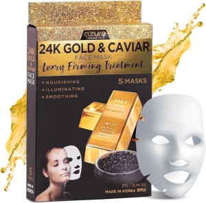 Mască de față HAOKALI 24K Gold&Caviar Face Mask - 10 bucati