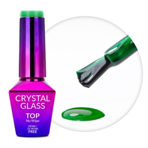 Top coat Crystal Glass Molly Nails, hema free & TPO free, green - Img 1