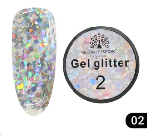 Gel color cu sclipici, Glitter 5 gr 02