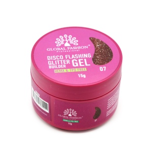 Gel pentru conctructie 15 gr, Disco Flashing Glitter Builder Gel 07