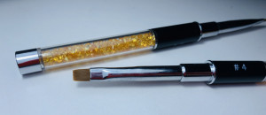Pensula cu varf drept NR 6 cu cristale diferite culori - Img 3