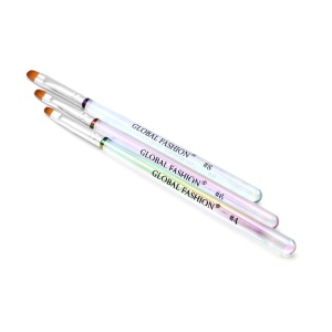 Set pensule pentru gel, ovale #4, #6, #8, 3 buc