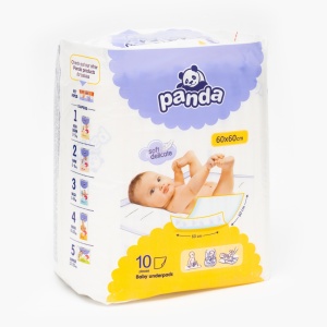 Aleze cearceaf absorbant pentru protectie pat, Panda, 60x60 cm, 10 buc