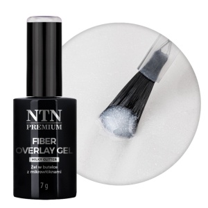 Baza NTN Premium Fiber overlay gel milky glitter - editie limitata TPO free - Img 1