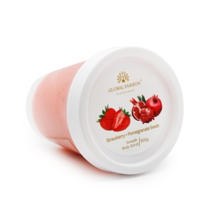 Scrub pentru corp, Global Fashion, Body Scrub, căpșuni și semințe de rodie, 300 g - Img 2