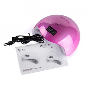 Lampa LED SUN 5 cu afisaj digital - 48 W - PINK HOLO