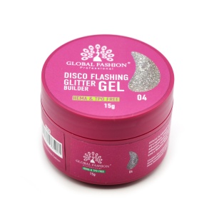 Gel pentru conctructie 15 gr, Disco Flashing Glitter Builder Gel 04