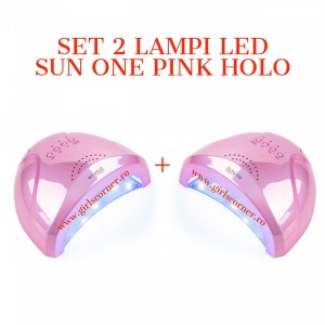 SET 2 Lampi Led / Uv Sun One Putere 24/48W PINK HOLO