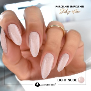 Gel UV Porcelain Sparkle Gel Sticky Edition Laskovska Light Nude MollyLac 15 g 