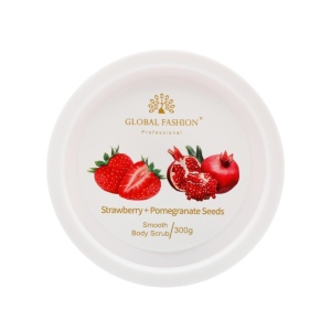 Scrub pentru corp, Global Fashion, Body Scrub, căpșuni și semințe de rodie, 300 g - Img 4