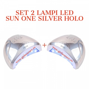 SET 2 Lampi Led / Uv Sun One Putere 24/48W SILVER HOLO