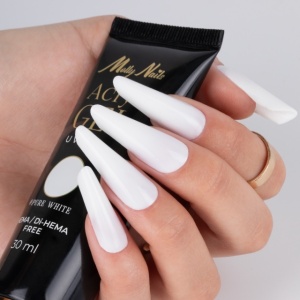 Acrylgel Molly Nails Pure White HEMA/Di-HEMA free & TPO free free 30ml - Img 1