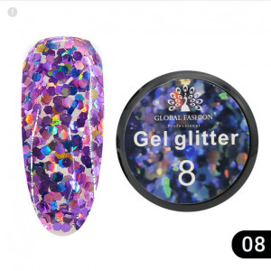 Gel color cu sclipici, Glitter 5 gr 08 - Img 2