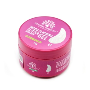 Gel pentru conctructie 15 gr, Disco Flashing Glitter Builder Gel 01