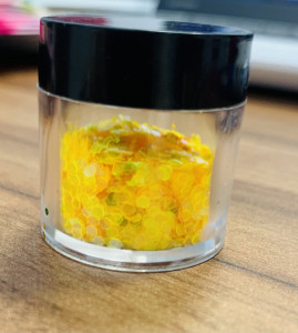 Glitter Bomb yellow hexagon - Img 2