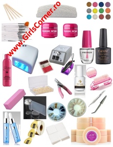 Kit unghii cu gel de constructie, lampa SUN 5 48W, freza manichiura si accesorii nail art - Img 2