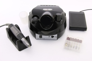 Pilă electrică manichiură și pedichiură BEE NAILS, 202D, cu display, 65w, 45000 rpm, negru - Img 1