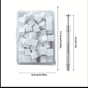 Set ombre : stilou metalic + bureți interschimbabili, 100 bucăți Buretei Pentru Nail Art - Img 4