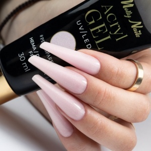Acrylgel Molly Nails Pink Sparkle HEMA/Di-HEMA free & TPO free free 30ml - Img 1