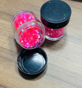 Glitter Bomb pink neon hexagon - Img 1