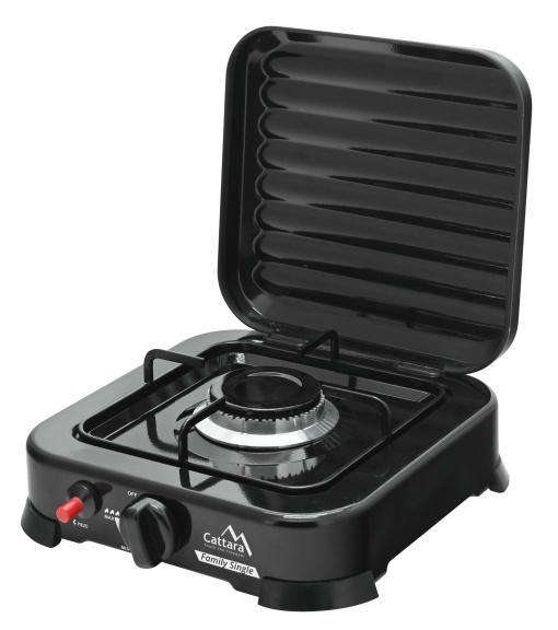 Aragaz portabil cu 1 arzator Cattara Traveler Family Single, negru, capac, 2.2kw, 160g/h - Img 7