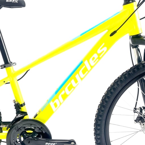 Bicicleta BR Tornado 26", 21 viteze, frane pe disc, cadru din aluminiu 13.5", manete secventiale, galben - Img 2