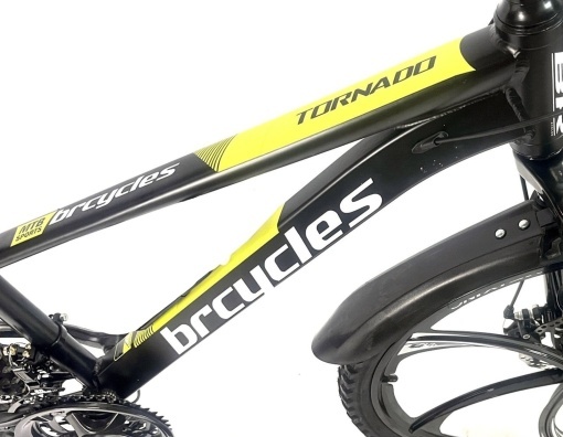 Bicicleta BR Tornado ProMG 24", jante MAGNEZIU, 21 viteze, frane pe disc, cadru din aluminiu 13", manete secventiale, negru - Img 8