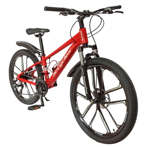 Bicicleta BR Tornado ProMG 26", jante MAGNEZIU, 21 viteze, frane pe disc, cadru din aluminiu 13.5", manete secventiale, rosu - Img 2