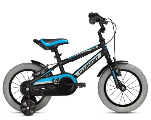 Bicicleta copii 14" CLERMONT Atlas negru/albastru, varsta 3-5 ani