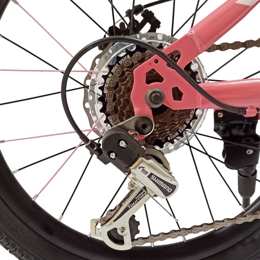 Bicicletă copii BR Inspire 20", 7 viteze, frâne pe disc, cadru oțel 12", manete Revoshift, roz, varsta 7 - 10 ani - Img 8