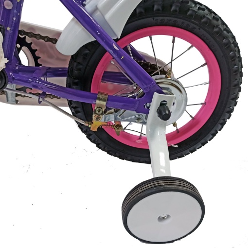 Bicicletă copii BR Linda Kids 12", cadru oțel, mov, varsta 2 - 4 ani - Img 5