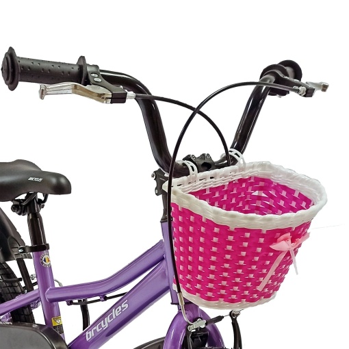 Bicicletă copii BR Neptune Kids 16", cadru oțel, violet, varsta 4 - 6 ani - Img 10